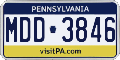 PA license plate MDD3846