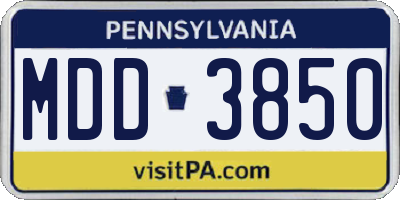 PA license plate MDD3850