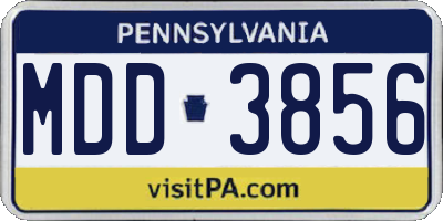 PA license plate MDD3856