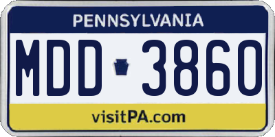 PA license plate MDD3860