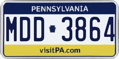PA license plate MDD3864