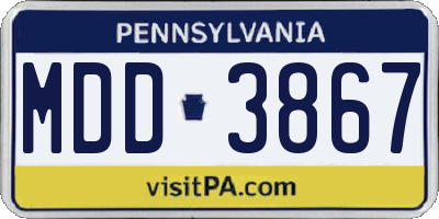 PA license plate MDD3867