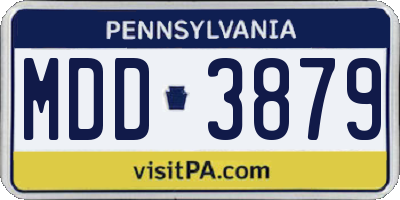 PA license plate MDD3879
