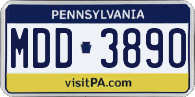 PA license plate MDD3890