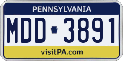 PA license plate MDD3891