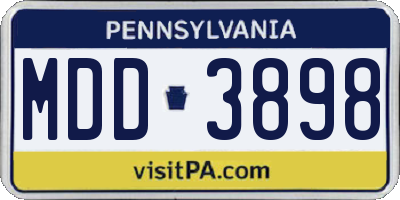PA license plate MDD3898