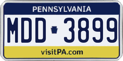 PA license plate MDD3899