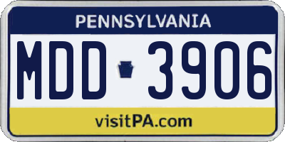 PA license plate MDD3906