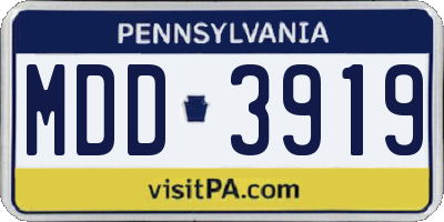 PA license plate MDD3919