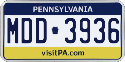 PA license plate MDD3936