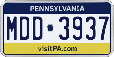 PA license plate MDD3937