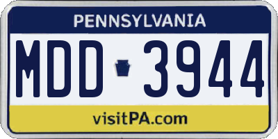 PA license plate MDD3944