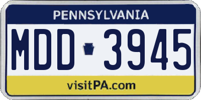 PA license plate MDD3945