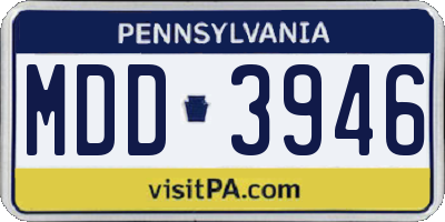 PA license plate MDD3946
