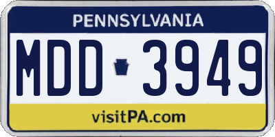 PA license plate MDD3949