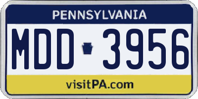 PA license plate MDD3956