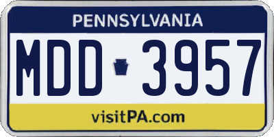 PA license plate MDD3957