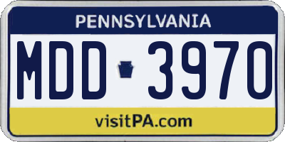 PA license plate MDD3970
