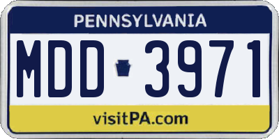 PA license plate MDD3971