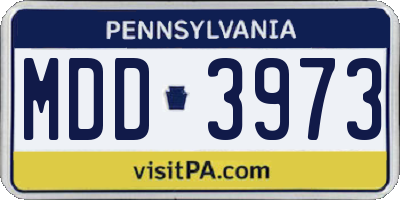 PA license plate MDD3973