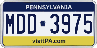 PA license plate MDD3975