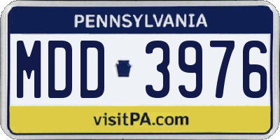 PA license plate MDD3976