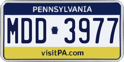 PA license plate MDD3977