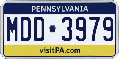 PA license plate MDD3979