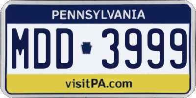 PA license plate MDD3999