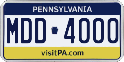 PA license plate MDD4000