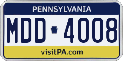 PA license plate MDD4008