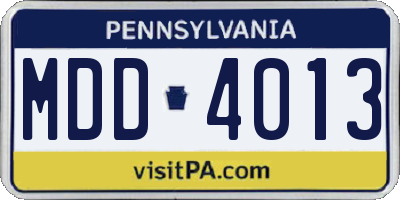PA license plate MDD4013