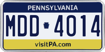 PA license plate MDD4014