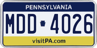 PA license plate MDD4026