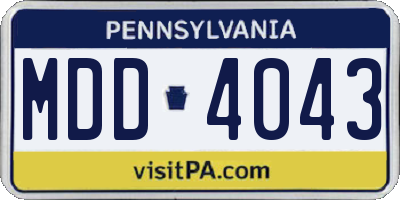 PA license plate MDD4043