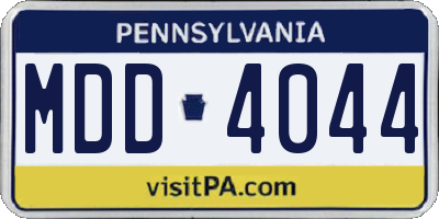 PA license plate MDD4044