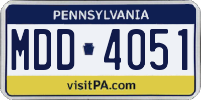 PA license plate MDD4051