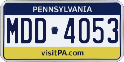 PA license plate MDD4053