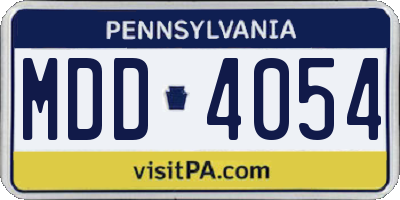 PA license plate MDD4054