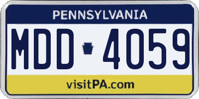 PA license plate MDD4059
