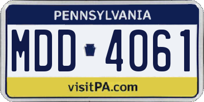 PA license plate MDD4061