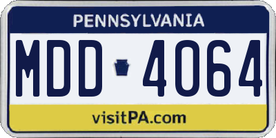 PA license plate MDD4064