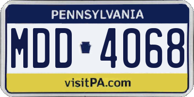 PA license plate MDD4068