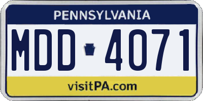 PA license plate MDD4071