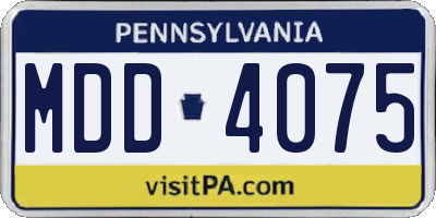 PA license plate MDD4075