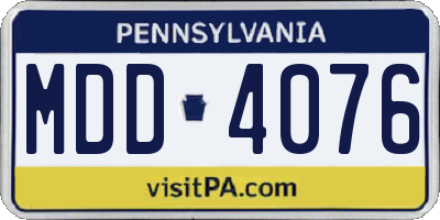 PA license plate MDD4076
