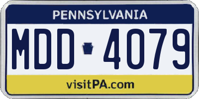 PA license plate MDD4079