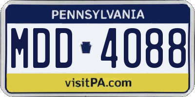 PA license plate MDD4088