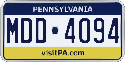 PA license plate MDD4094
