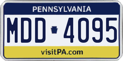 PA license plate MDD4095